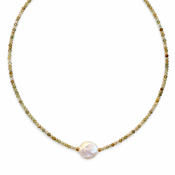 Collana Pietre Perla Piatta
