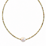 Collana Pietre Perla Piatta