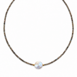 Collana Pietre Perla Piatta