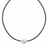 Collana Pietre Perla Piatta