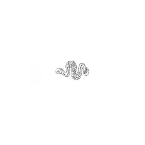 Orecchino Serpente Zirconi Argento