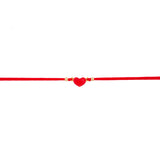 Bracciale Cordino Cuore Rosso