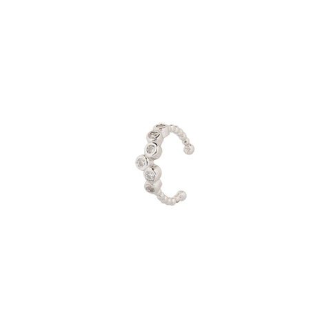 Earcuff Zirconi Tondi Argento