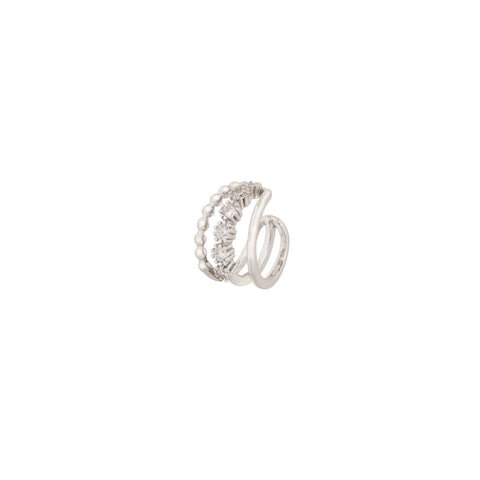 Earcuff Triplo Zirconi Argento