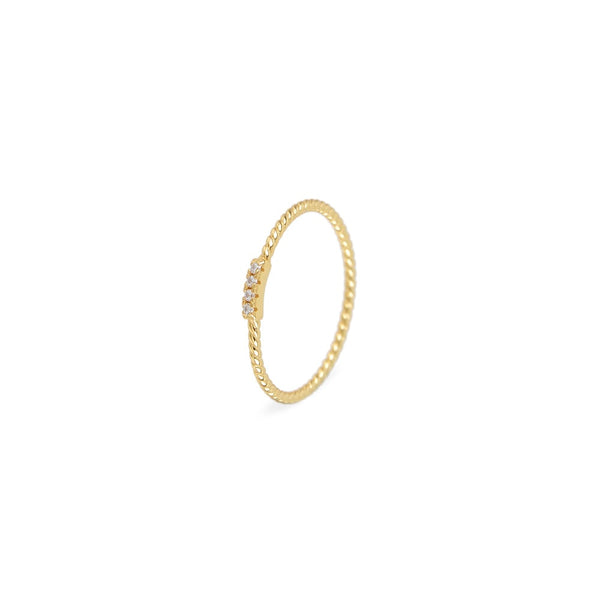 Anello Treccia Zirconi