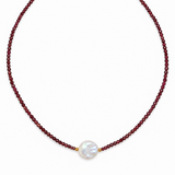Collana Pietre Perla Piatta