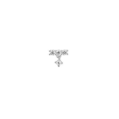 Orecchino Barra Ciondolo Zircone Argento