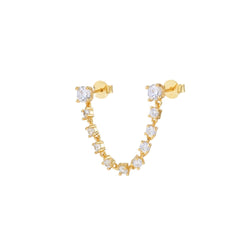 Doppio Orecchino Catena Zirconi