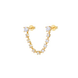 Doppio Orecchino Catena Zirconi