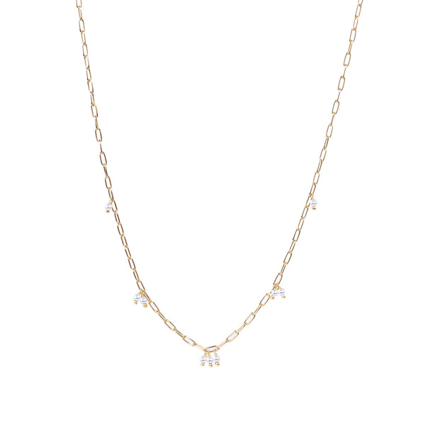 Collana Catena Rettangolare con Pietre