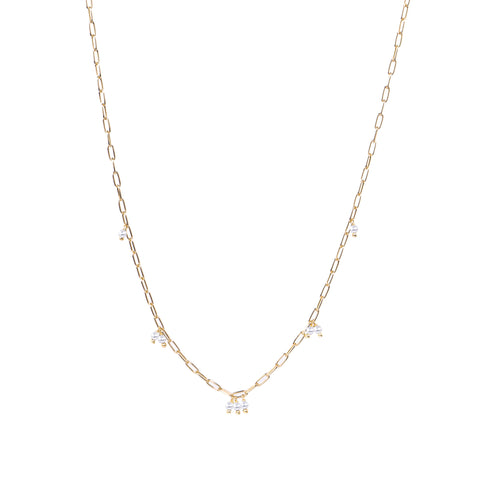 Collana Catena Rettangolare con Pietre